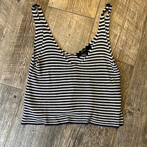 Navy and white striped top